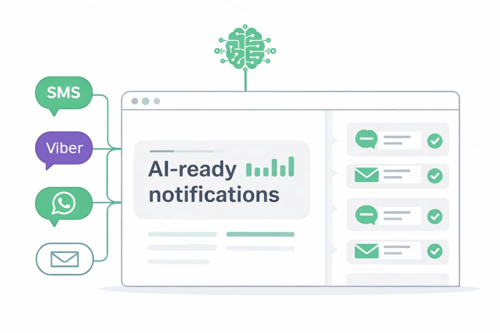 AI audit of SMS, Viber, WhatsApp, and email notifications for an AI-ready notifications strategy.