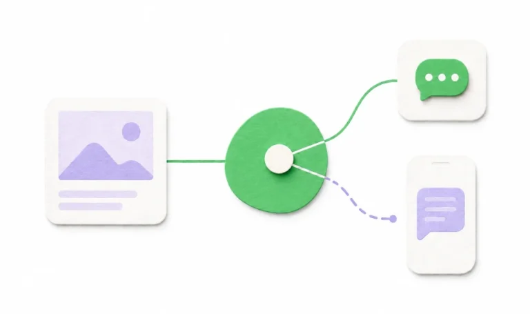 Abstract illustration of choosing between messaging channels and using SMS as a fallback for business messages.